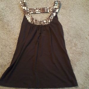 Brown sleeveless blouse size sm